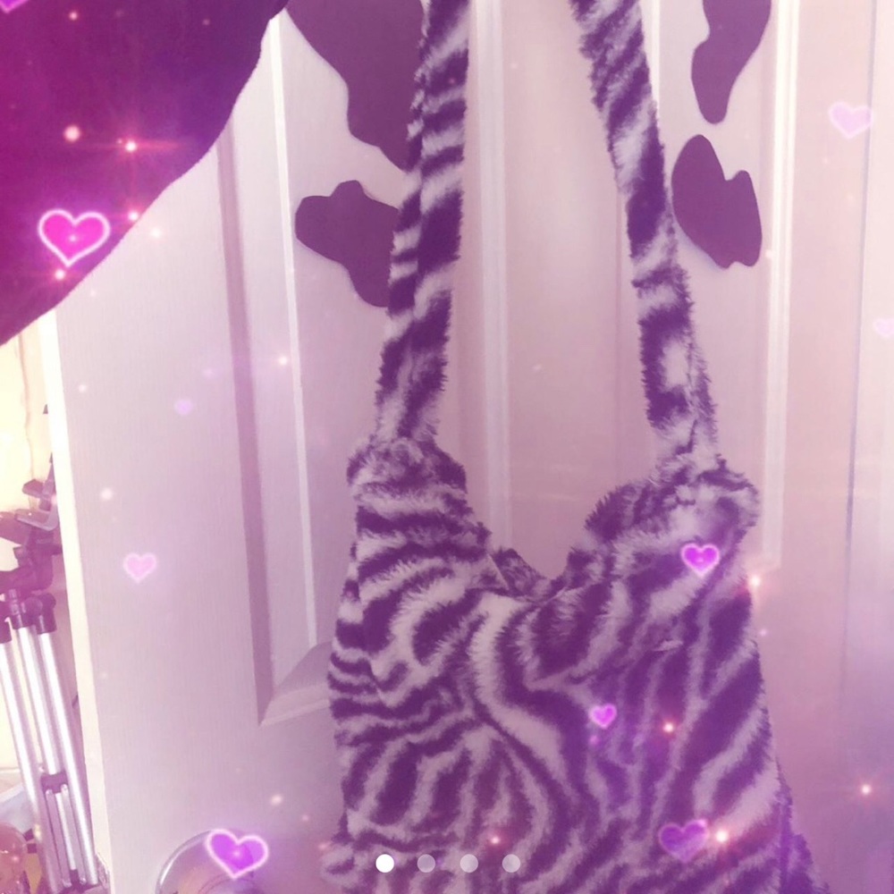 Zebra Print Shein Fur Tote Bag!!